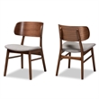 Bowery Hill Grey and Brown Finished Wood 2-Piece Dining Chair Set