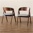 Bowery Hill Mid-Century Grey and Brown Finished Wood 2-Piece Dining Chair Set