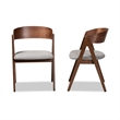 Bowery Hill Mid-Century Grey and Brown Finished Wood 2-Piece Dining Chair Set