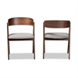 Bowery Hill Mid-Century Grey and Brown Finished Wood 2-Piece Dining Chair Set