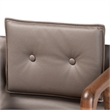 Bowery Hill Grey Leather and Brown Finished Wood Dining Chair Set