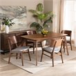 Bowery Hill Mid-Century Grey and Walnut Brown Finished Wood 5-Piece Dining Set