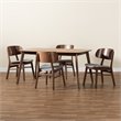 Bowery Hill Mid-Century Grey and Walnut Brown Finished Wood 5-Piece Dining Set