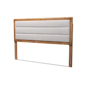 Bowery Hill Modern Wood Full Size Headboard in Light Gray/Walnut Brown