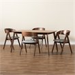Bowery Hill Mid Century Grey and Walnut Brown Finished Wood 5-Piece Dining Set