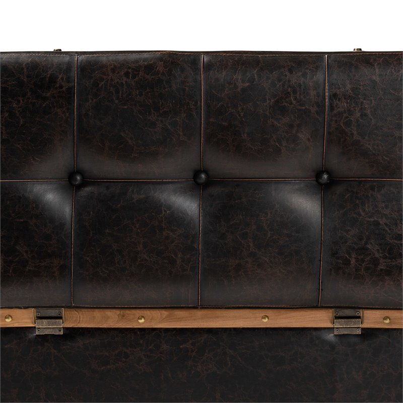 Bowery Hill Dark Brown and Oak Brown Finished Wood Storage Ottoman