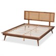 Bowery Hill Walnut Brown Finished Wood and Queen Size Platform Bed