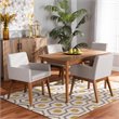 Bowery Hill Beige and Walnut Brown Finished Wood 5-Piece Dining Set
