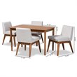 Bowery Hill Beige and Walnut Brown Finished Wood 5-Piece Dining Set