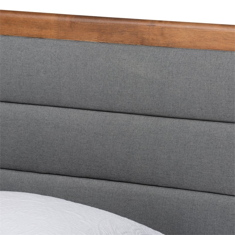 Bowery Hill Dark Grey and Brown Finished Wood Twin Size Platform Bed