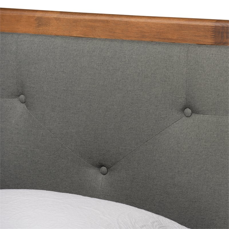 Bowery Hill Dark Grey and Brown Finished Wood Twin Size Platform Bed