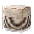 Bowery Hill Bohemian Multi-Colored and Brown Wool Blend Pouf Ottoman