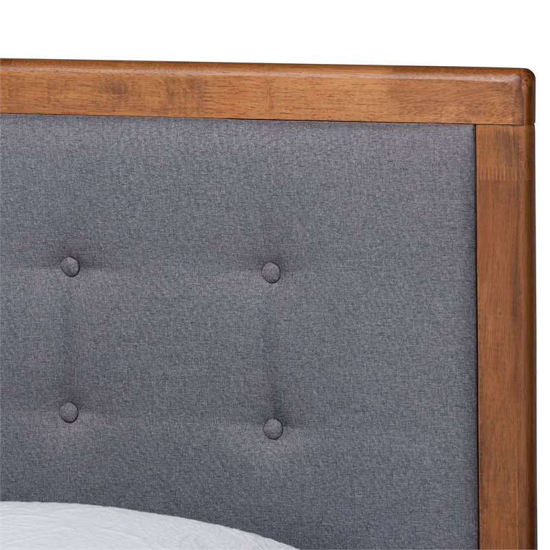 Bowery Hill Dark Grey and Brown Finished Wood Twin Size Platform Bed