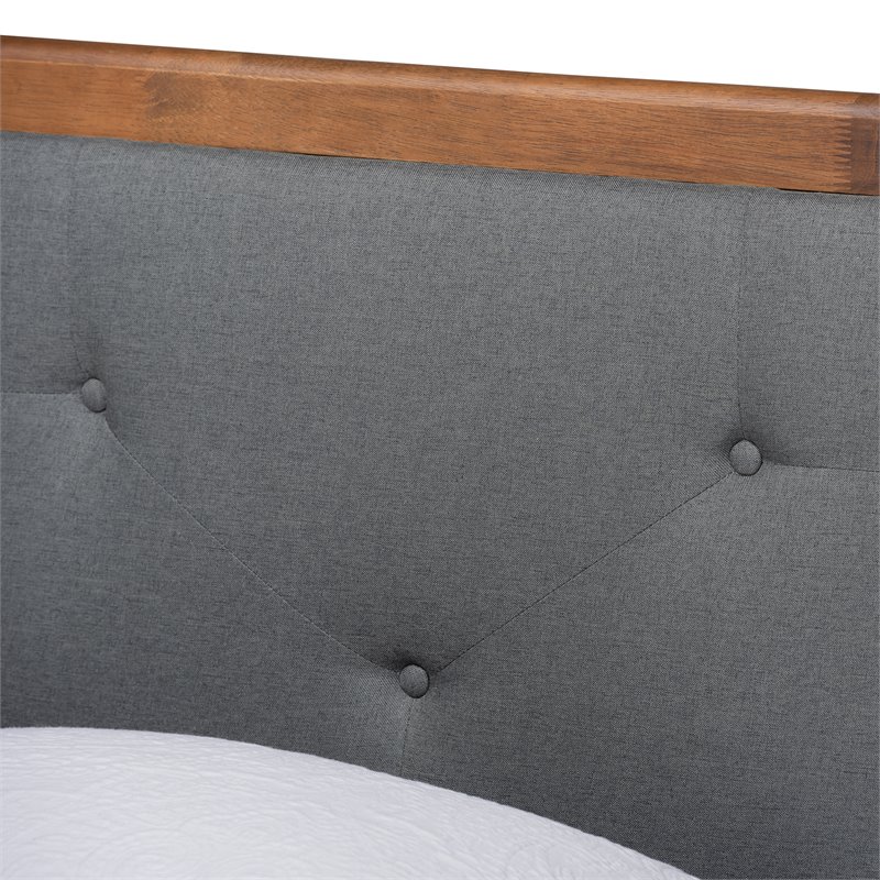 Bowery Hill Dark Grey and Brown Finished Wood Twin Size Platform Bed