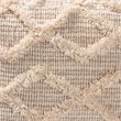 Bowery Hill Moroccan Inspired Ivory Handwoven Wool Blend Pouf Ottoman