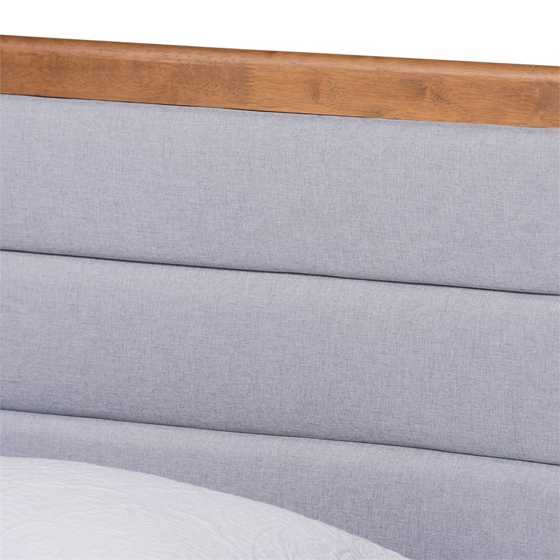 Bowery Hill Light Grey and Brown Finished Wood Twin Size Platform Bed