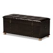 Bowery Hill Rustic Dark Brown and Brown Finished Wood Storage Ottoman