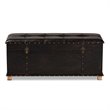 Bowery Hill Rustic Dark Brown and Brown Finished Wood Storage Ottoman