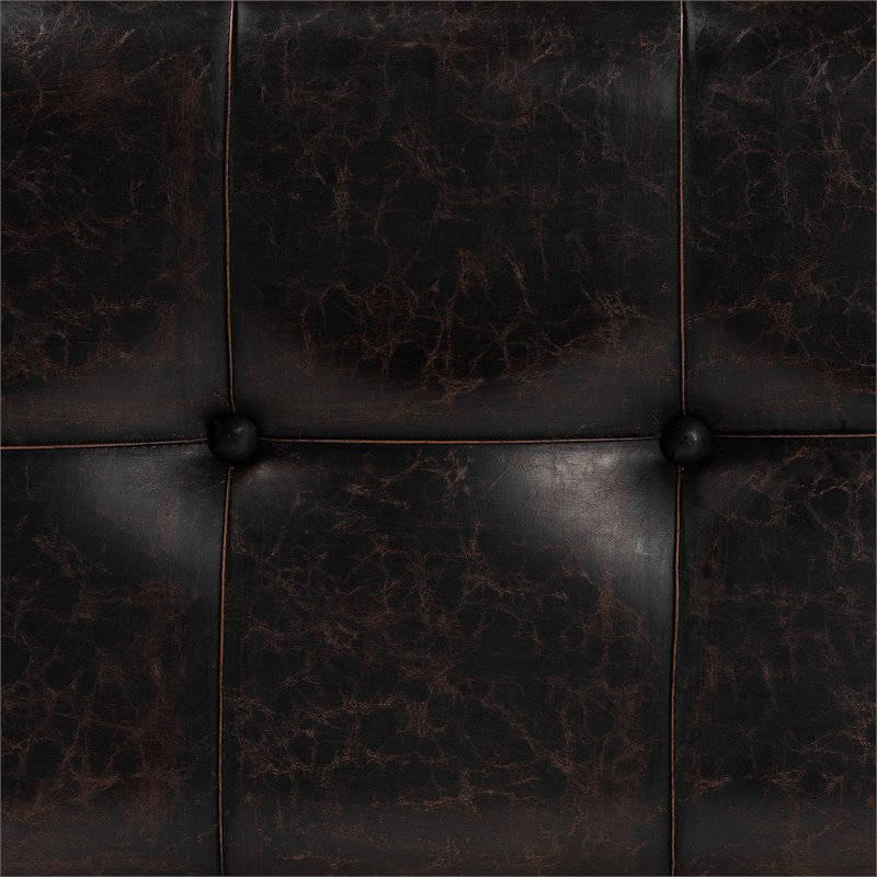 Bowery Hill Rustic Dark Brown and Brown Finished Wood Storage Ottoman