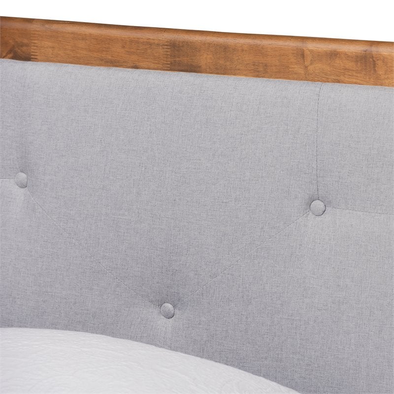 Bowery Hill Light Grey and Brown Finished Wood Twin Size Platform Bed