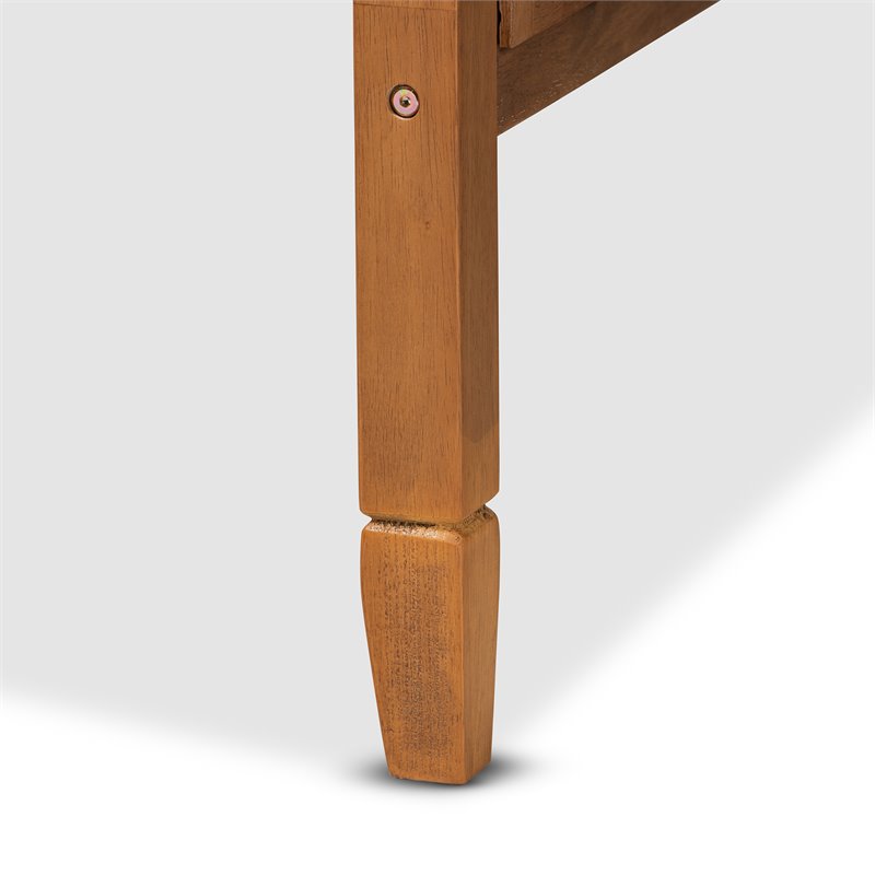 Bowery Hill Modern Rattan Full Size Daybed with Spade Feet in Walnut