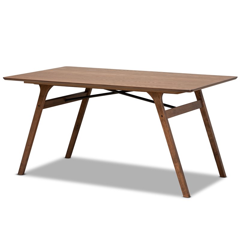 Bowery Hill Black Faux Leather and Brown Finished Wood 7-Piece Dining Set