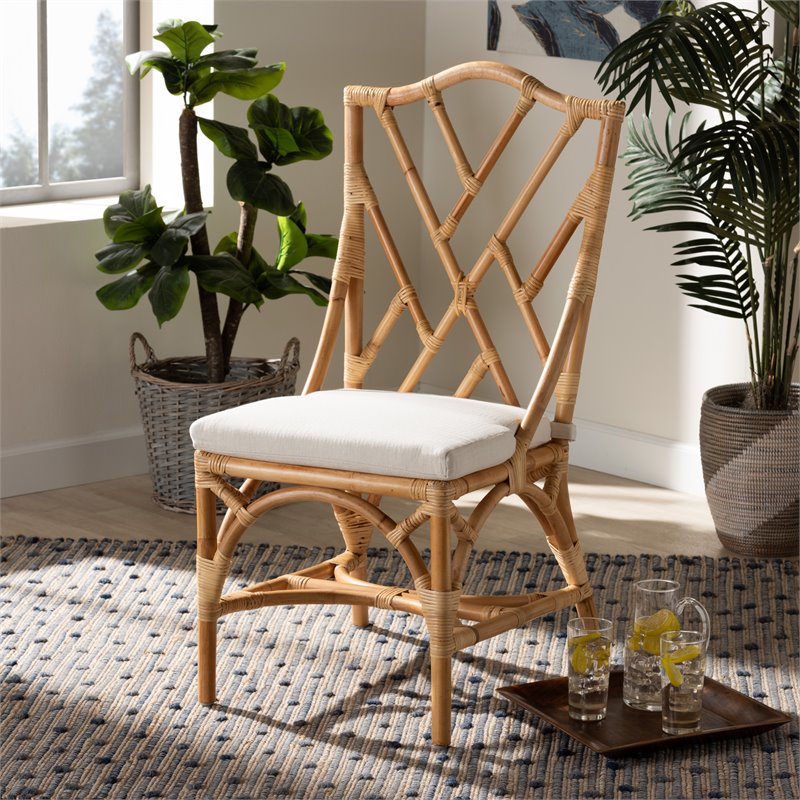 Bowery Hill Contemporary Natural Finished Rattan Chair
