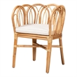 Bowery Hill 18.1'' Modern Rattan Looped Backrest Chair in Natural