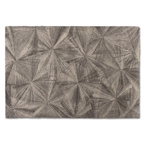 bowery hill grey hand-tufted wool area rug