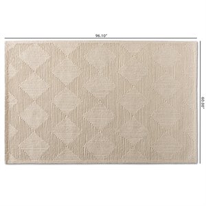 bowery hill modern ivory hand-tufted wool area rug