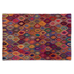 bowery hill modern multi-colored handwoven area rug