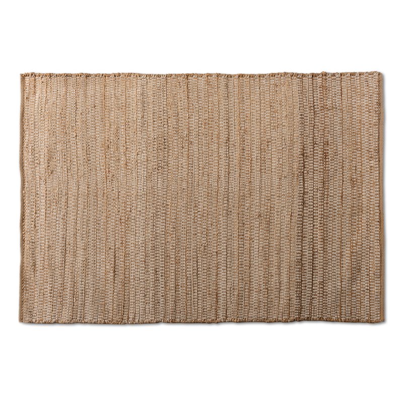Bowery Hill Modern Natural Handwoven Hemp Blend Area Rug