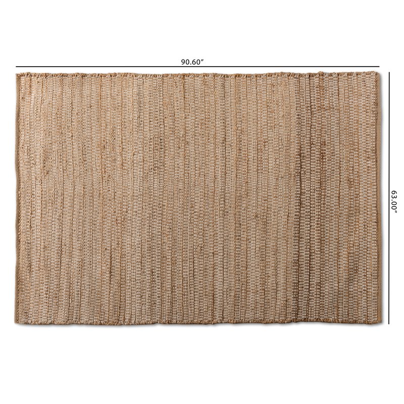 Bowery Hill Modern Natural Handwoven Hemp Blend Area Rug