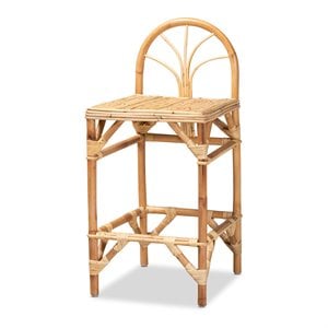 bowery hill contemporary natural finished rattan counter stool
