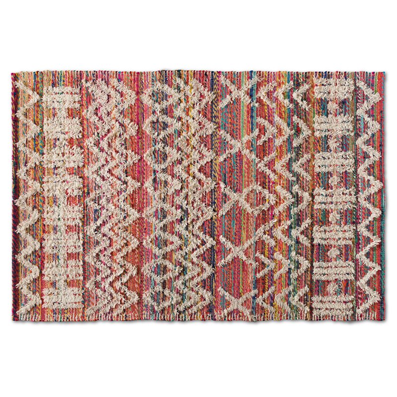 Bowery Hill Contemporary Multi-Colored Handwoven Blend Area Rug