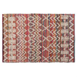 bowery hill contemporary multi-colored handwoven blend area rug