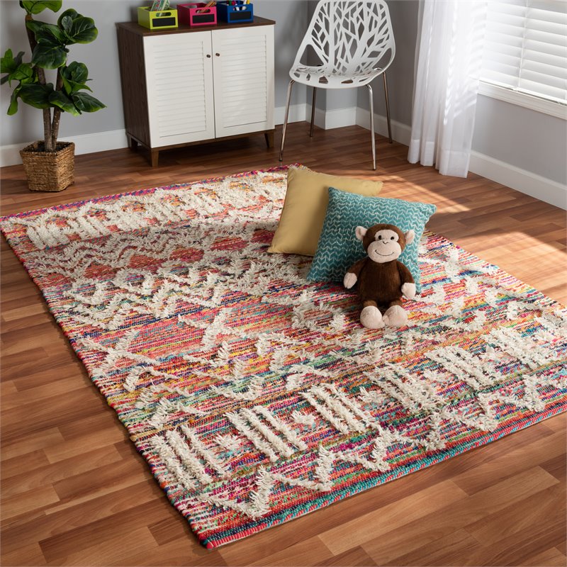 Bowery Hill Contemporary Multi-Colored Handwoven Blend Area Rug