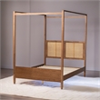 Bowery Hill Brown Finished Wood King Size Canopy Bed