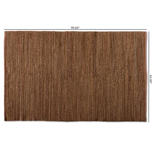 bowery hill modern natural handwoven leather blend area rug