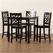 Bowery Hill Dark Brown Finished Wood 5-Piece Pub Set