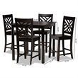 Bowery Hill Dark Brown Finished Wood 5-Piece Pub Set