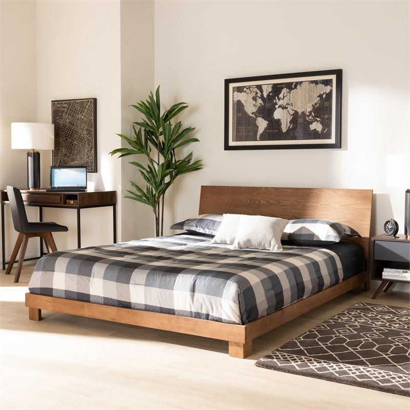 Bowery Hill Brown Finished Wood Full Size Platform Bed