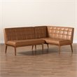 Bowery Hill Tan Brown Finished Wood 2-Piece Dining Set