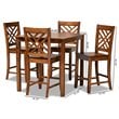 Bowery Hill Walnut Brown Finished Wood 5-Piece Pub Set