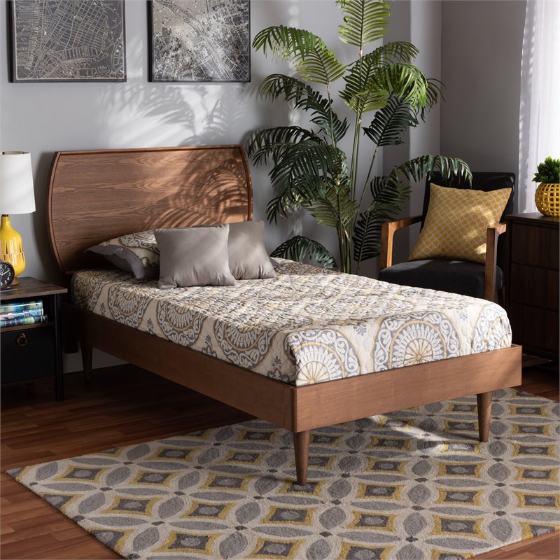Bowery Hill Brown Finished Wood Twin Size Platform Bed