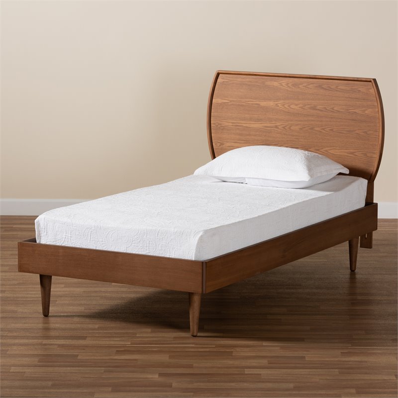 Bowery Hill Brown Finished Wood Twin Size Platform Bed