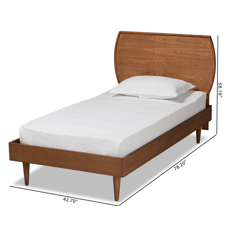Bowery Hill Brown Finished Wood Twin Size Platform Bed