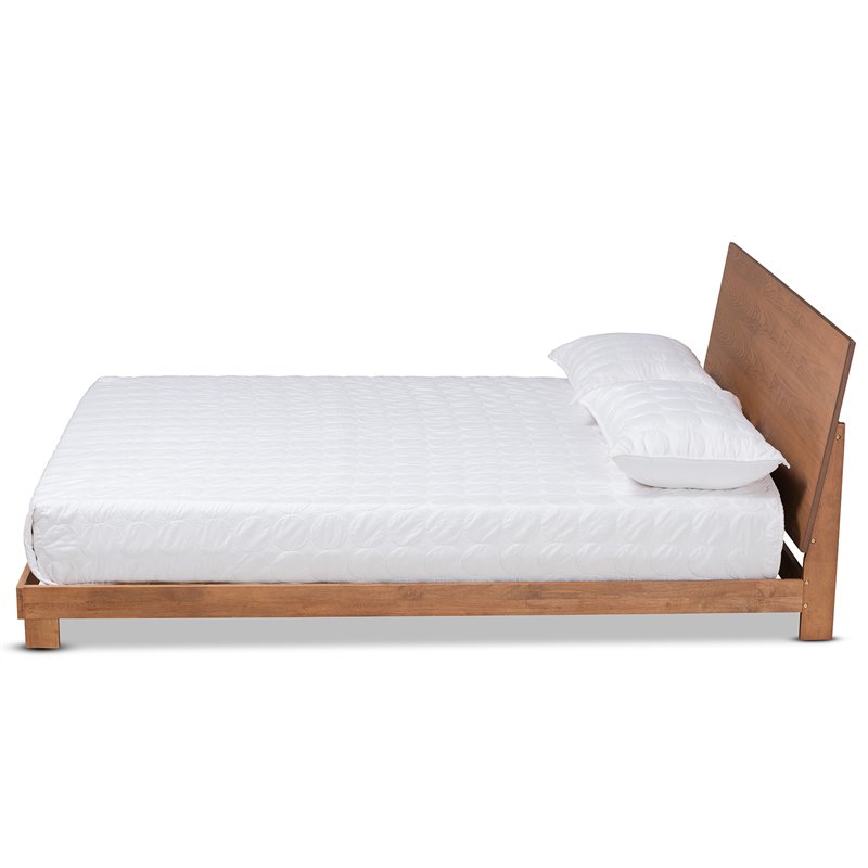 Bowery Hill Brown Finished Wood Queen Size Platform Bed