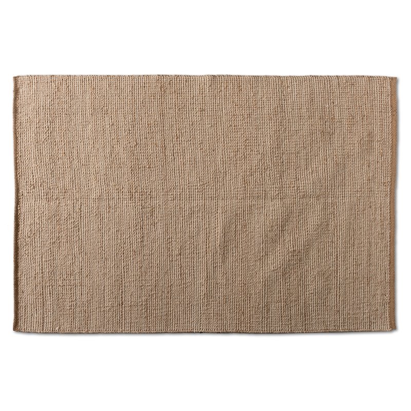 Bowery Hill Natural Brown Handwoven Hemp Blend Area Rug
