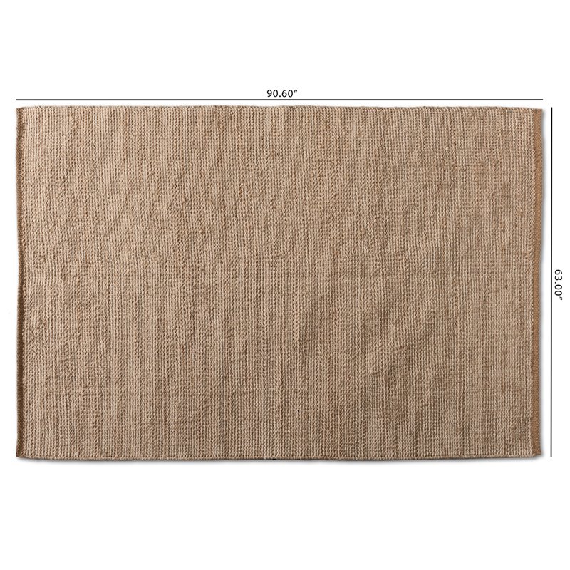 Bowery Hill Natural Brown Handwoven Hemp Blend Area Rug